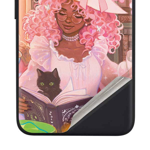 Pink Anime Witch Girls in Library with Cats by Ivy Dolamore Google Pixel 4a Skin